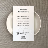 Visitekaartje wasinstructies