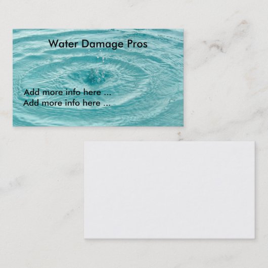 Visitekaartje waterschade (Voorkant / Achterkant)