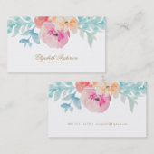 Visitekaartje Waterverf Flowers (Voorkant / Achterkant)