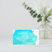 VISITEKAARTJE waterverf IN TURQUOÏE (Staand voorkant)