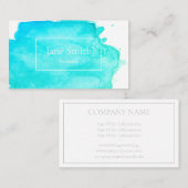 VISITEKAARTJE waterverf IN TURQUOÏE (Voorkant / Achterkant)