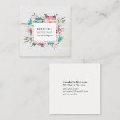 Visitekaartje Waterverf Lijst Floral (Voorkant / Achterkant)