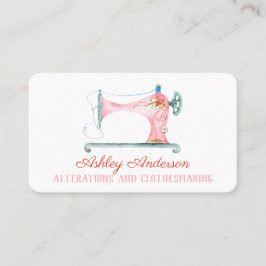 Visitekaartje Waterverf naaddruk naaimachine