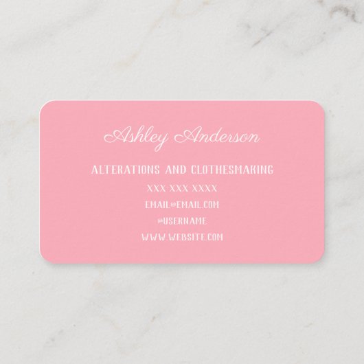 Visitekaartje Waterverf naaddruk naaimachine (Achterkant)