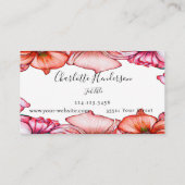 Visitekaartje Waterverf papaver (Achterkant)