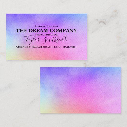 Visitekaartje waterverf schildertype (Voorkant / Achterkant)