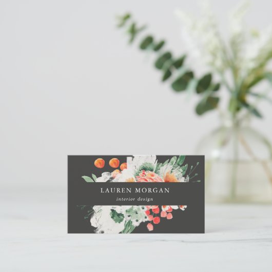 visitekaartje waterverf van wilde bloemen in de zo (Staand voorkant)