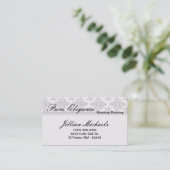 Visitekaartje Wedding Planner Damask Filigree (Staand voorkant)