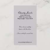 Visitekaartje Wedding Planner Damask Filigree (Achterkant)