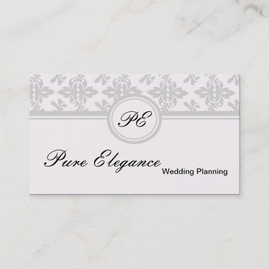Visitekaartje Wedding Planner Damask Filigree (Voorkant)