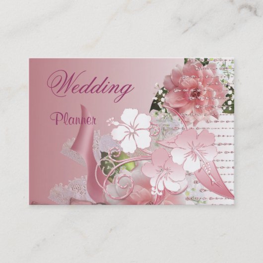 Visitekaartje Wedding Planner Roze (Voorkant)