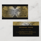 Visitekaartje Wereldkaart Wereldbol goud (Voorkant / Achterkant)