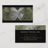Visitekaartje Wereldkaart Wereldbol groen (Voorkant / Achterkant)