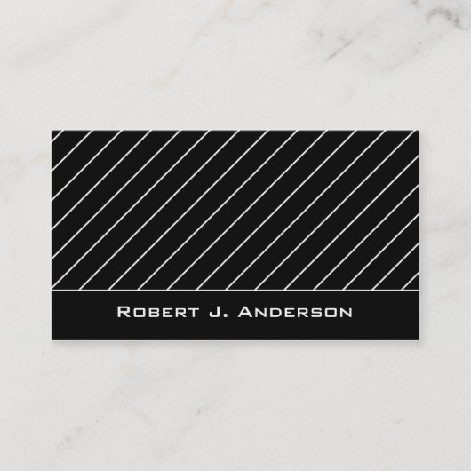 visitekaartje : White & Black Striped Modern (Voorkant)