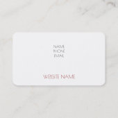 visitekaartje "WHITE LOTUS" (Achterkant)