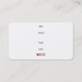 visitekaartje "WHITE LOTUS" (Achterkant)