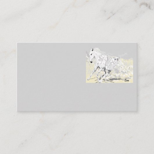 Visitekaartje White Stallion in Motion (Voorkant)