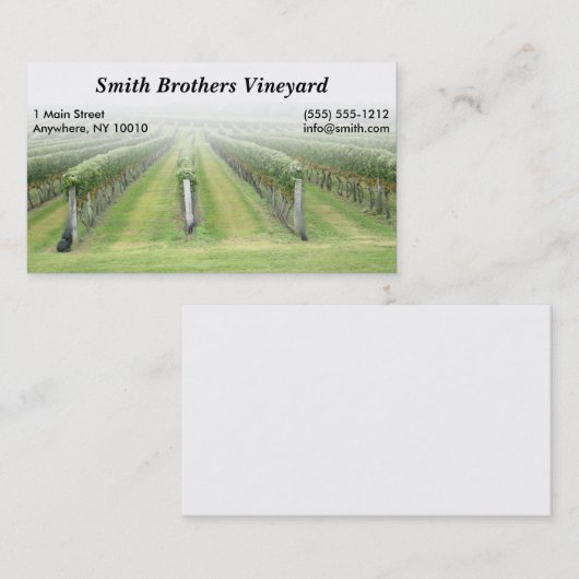 Visitekaartje wijngaarden (Voorkant / Achterkant)