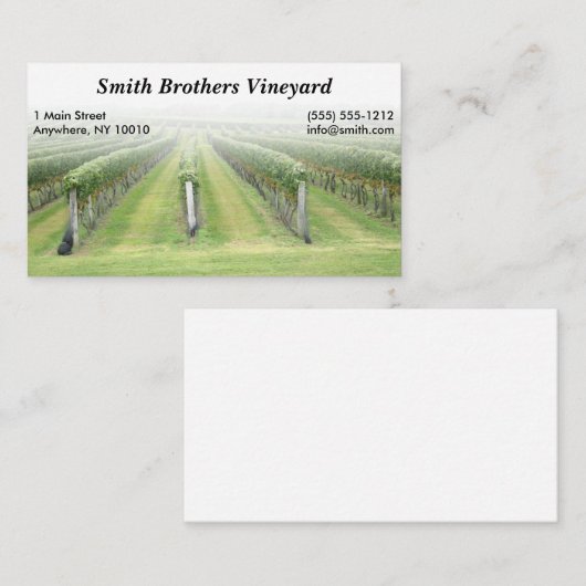 Visitekaartje wijngaarden (Voorkant / Achterkant)