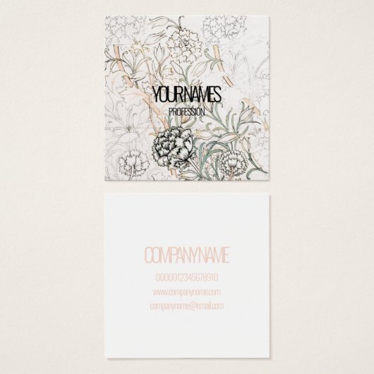 VISITEKAARTJE : WILLIAM MORRIS : WILD TULIP (Voorkant /achterkant)