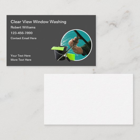 Visitekaartje Windows Wasservices (Voorkant / Achterkant)