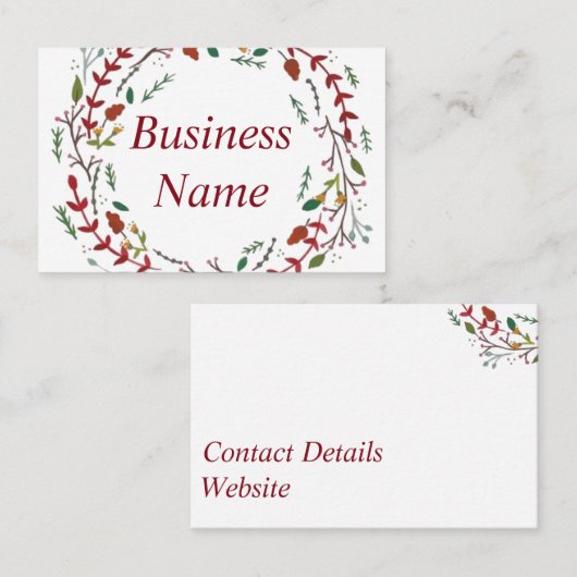 Visitekaartje - Winter Red Wreath (Voorkant / Achterkant)