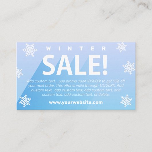 Visitekaartje winterverkoop (Voorkant)