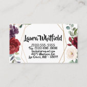 Visitekaartje Wit Roses Goud Geometrisch Flo (Voorkant)