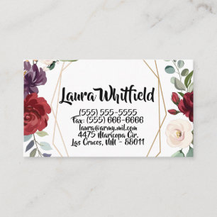 Visitekaartje Wit Roses Goud Geometrisch Flo