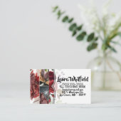 Visitekaartje wit rozen goud geometrisch (Staand voorkant)