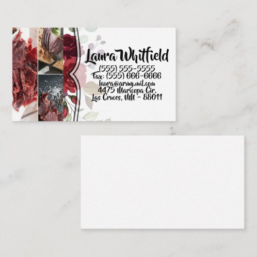 Visitekaartje wit rozen goud geometrisch (Voorkant / Achterkant)