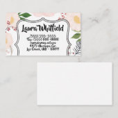 Visitekaartje Witte Bloemen op Wit (Voorkant / Achterkant)