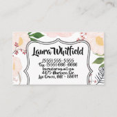 Visitekaartje Witte Bloemen op Wit (Voorkant)