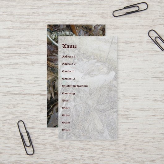 Visitekaartje Witte paddenstoel Coördinerende item (Voorkant / Achterkant in situ)