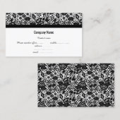 VISITEKAARTJE WITTE ZWARTE LACE BEDRIJF (Voorkant / Achterkant)