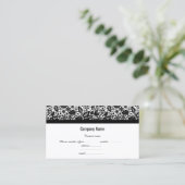VISITEKAARTJE WITTE ZWARTE LACE BEDRIJF (Staand voorkant)