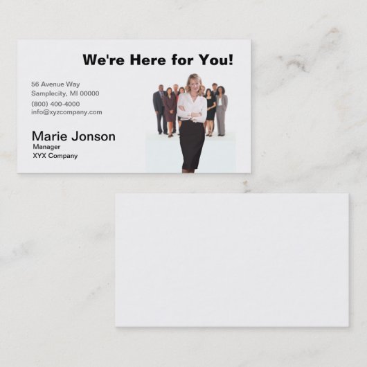 visitekaartje "Zakelijke mensen" (Voorkant / Achterkant)