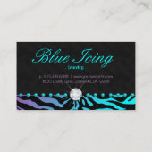 Visitekaartje Zebra Blauwe Stippen Blauwe roze (Achterkant)