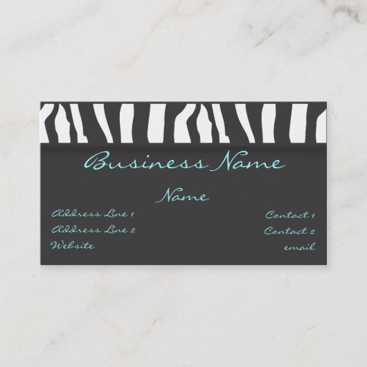 Visitekaartje Zebra Print (Voorkant)