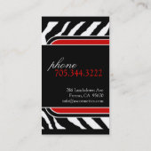 Visitekaartje Zebra Print (Achterkant)