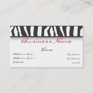 Visitekaartje Zebra Print