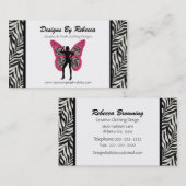 Visitekaartje Zebra Print Butterfly (Voorkant / Achterkant)