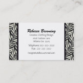 Visitekaartje Zebra Print Butterfly (Achterkant)