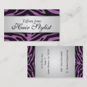 Visitekaartje Zebra Print Cosmetology (Lavender) (Voorkant / Achterkant)