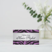 Visitekaartje Zebra Print Cosmetology (Lavender) (Staand voorkant)
