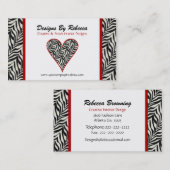 Visitekaartje Zebra Print Heart (Voorkant / Achterkant)