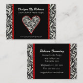 Visitekaartje Zebra Print Heart (Voorkant / Achterkant)