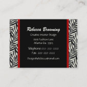 Visitekaartje Zebra Print Heart (Achterkant)