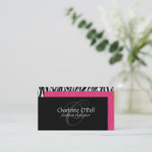 Visitekaartje Zebra Print Monogram (Staand voorkant)