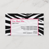 Visitekaartje Zebra Print Paw Print Paw (Achterkant)